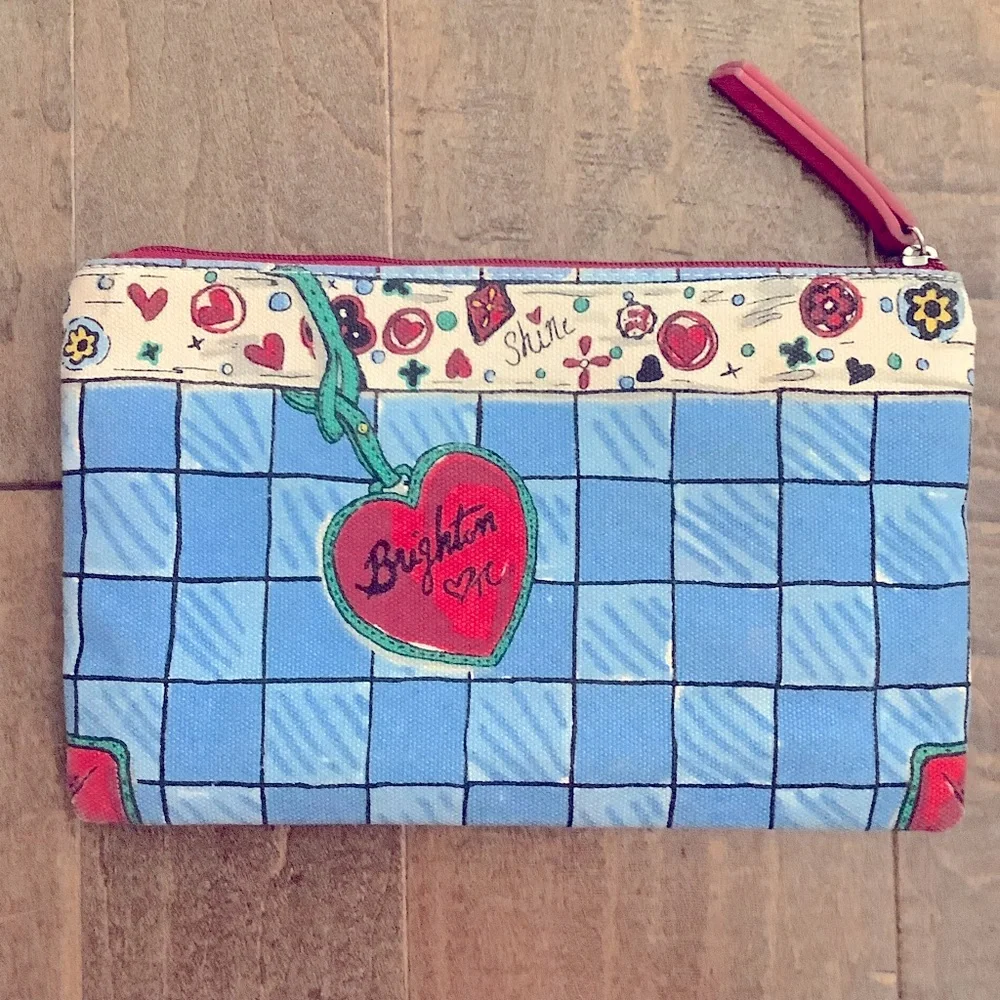 Brighton Heavy Fabric NWOT Cosmetic Zippered Bag, 5.5” X 9”